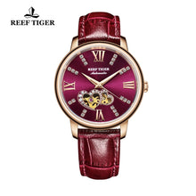 Load image into Gallery viewer, Reef Tiger/RT Top Brand Luxury Ladies Watch Automatic Fashion Watches Lover Gift Rose Gold Red Watch Relogio Feminino RGA1580
